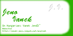 jeno vanek business card